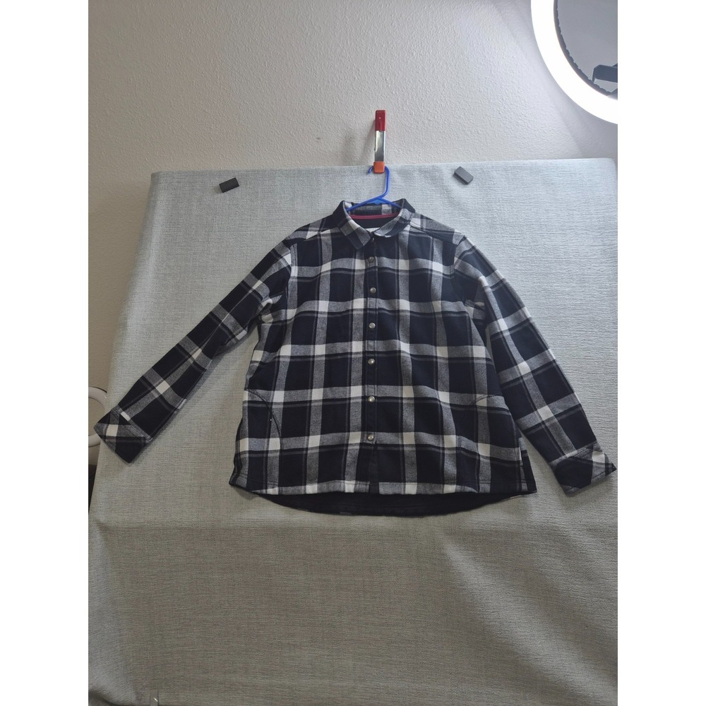 Orvis Shacket Mens 2XL Black Flannel Buffalo Plaid Classic Camping Snap Front